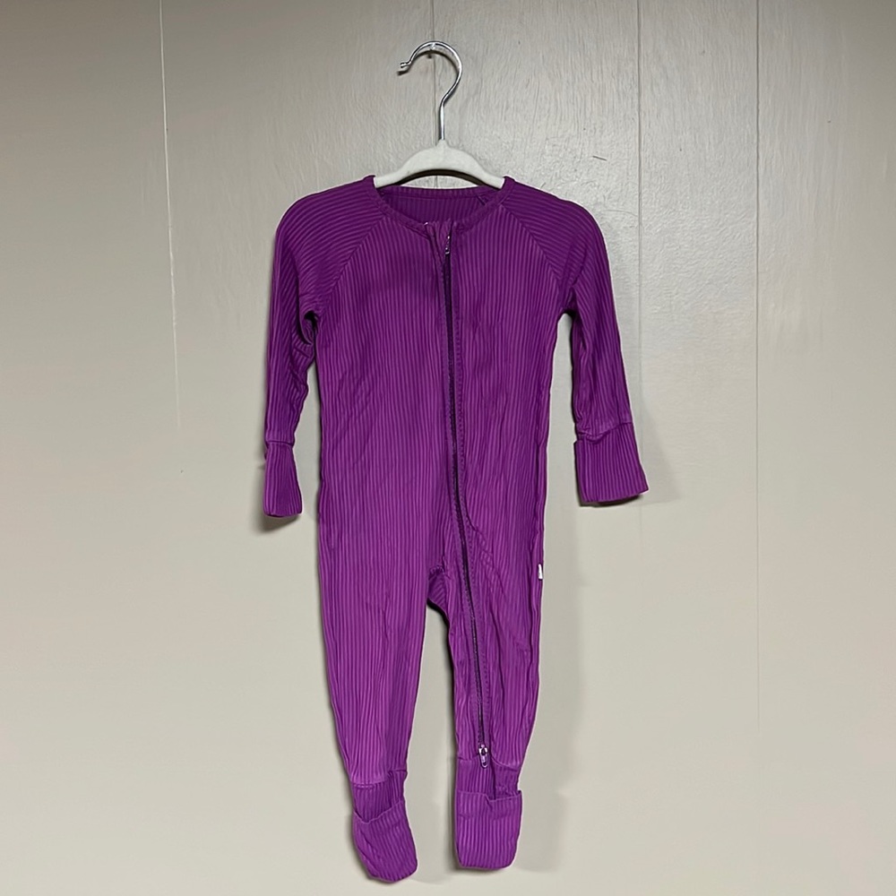 Little Sleepies Amethyst Ribbed Zippy 3-6M PLAY CONDITION see description